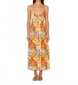 NEW MINKPINK rosin midi dress in multi print